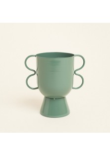 Beauty Home Βάζο Μεταλλικό 15 cm x 10 cm x 16 cm ΠΡΑΣΙΝΟ ΕΥΚΑΛΥΠΤΟΥ