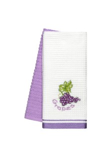 Beauty Home Ποτηρόπανα σετ 2τμχ Grapes Art 8801 40x60 Λιλά