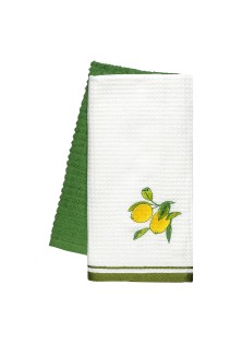 Beauty Home Ποτηρόπανα σετ 2τμχ Lemon Tree Art 8802 40x60 Πράσινο