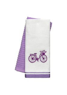 Beauty Home Ποτηρόπανα σετ 2τμχ Bicycle Art 8812 40x60 Λιλά