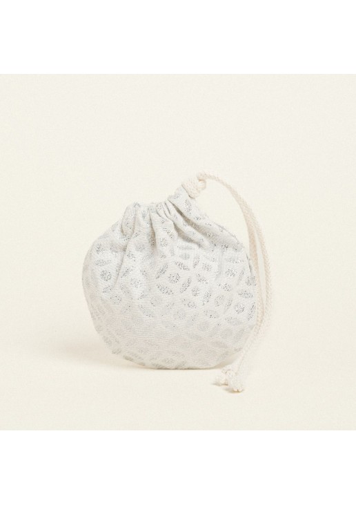 Beauty Home ΠΟΥΓΚΙ ΟΒΑΛ ΜΕ ΚΟΡΔΟΝΙ 13 x 14 cm ΖΑΚΑΡ ΕΚΡΟΥ-ΑΣΗΜΙ