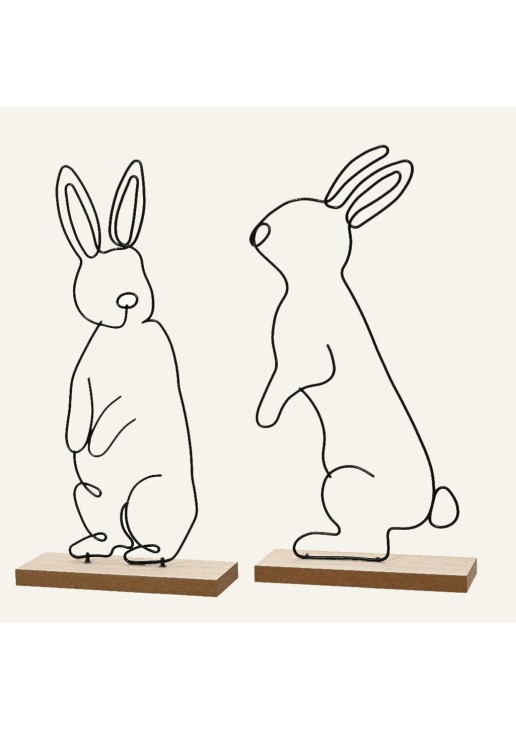 Beauty Home Διακοσμητικός Λαγός από Μέταλλο 5cm x 15cm x 29cm Α