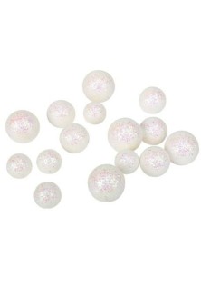 Beauty Home 15 ΜΙΚΡΕΣ ΜΠΑΛΕΣ ΦΕΛΙΖΟΛ ΜΕ ΓΚΛΙΤΕΡ ΛΕΥΚΕΣ 1.5/2.5/3.5CM