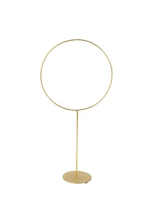 Beauty Home ΜΕΤΑΛΙΚΟΣ ΚΥΚΛΟΣ ΧΡΥΣΟΣ ΜΕ ΒΑΣΗ 39 x 19 cm