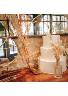 Beauty Home ΜΕΤΑΛΙΚΟΣ ΚΥΚΛΟΣ ΧΡΥΣΟΣ ΜΕ ΒΑΣΗ 39 x 19 cm