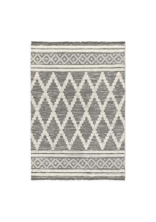 Beauty Home Χαλί βαμβακερό Morocotton 9235 150x220 Γκρι
