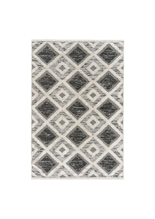 Beauty Home Χαλί βαμβακερό Morocotton 9240 125x180 Γκρι