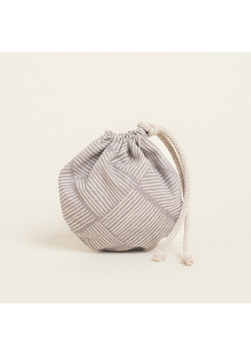 Beauty Home ΠΟΥΓΚΙ ΟΒΑΛ ΜΕ ΚΟΡΔΟΝΙ 13 x 14 cm ΔΙΑΓΩΝΙΕΣ ΓΡΑΜΜΕΣ ΜΠΕΖ