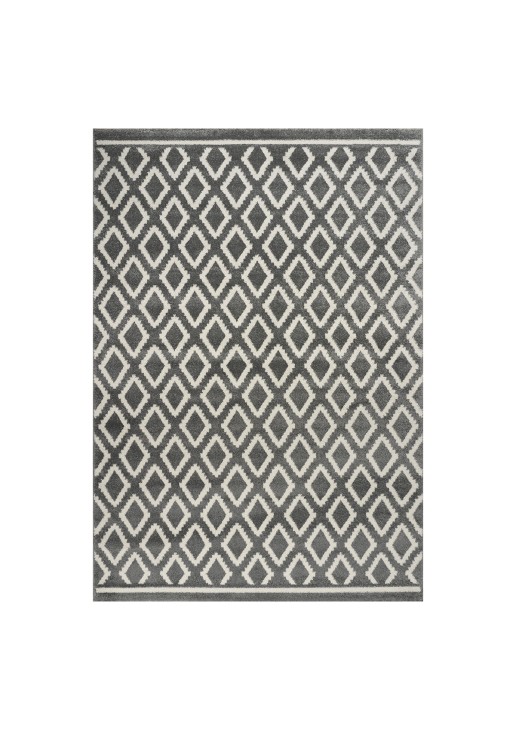 Beauty Home Χαλί Vibe Art 9576 133x190 Grey White Γκρι Λευκό