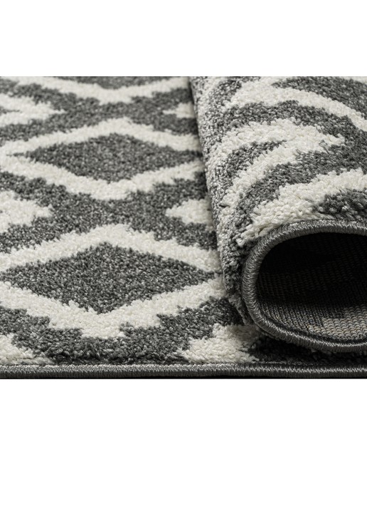 Beauty Home Χαλί Vibe Art 9576 133x190 Grey White Γκρι Λευκό