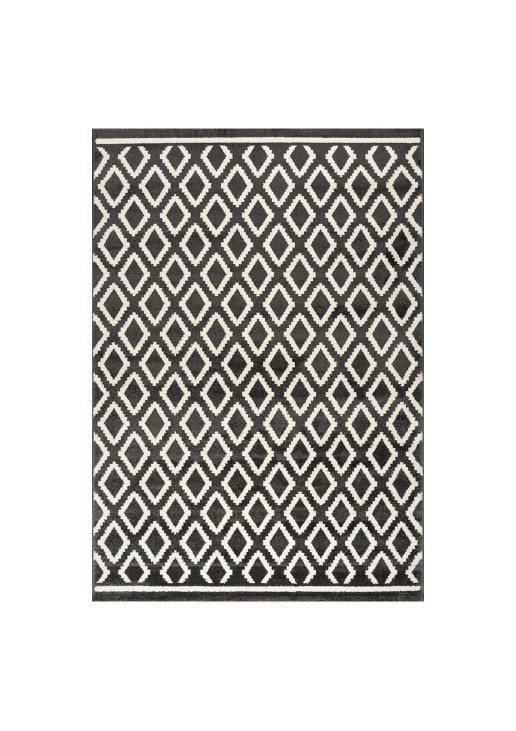 Beauty Home Πατάκι Vibe Art 9577 67x150 Stone White Ανθρακί Λευκό