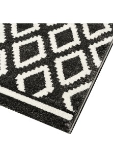 Beauty Home Πατάκι Vibe Art 9577 67x150 Stone White Ανθρακί Λευκό