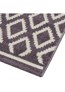 Beauty Home Πατάκι Vibe Art 9578 67x150 Lila White Λιλά Λευκό