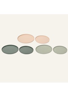 Beauty Home Μεταλλικοί Στρογγυλοί Δίσκοι ΣΕΤ 2 ΤΜΧ, 30cm, 25cm SAGE GREEN