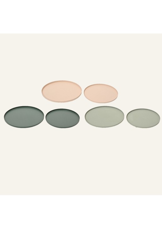 Beauty Home Μεταλλικοί Στρογγυλοί Δίσκοι ΣΕΤ 2 ΤΜΧ, 30cm, 25cm ΠΡΑΣΙΝΟ ΕΥΚΑΛΥΠΤΟΥ