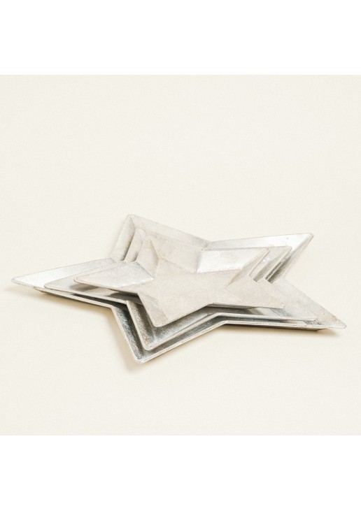 Beauty Home ΜΕΤΑΛΛΙΚΟΣ ΔΙΣΚΟΣ ΑΣΤΕΡΙ ΑΣΗΜΙ 36,5 x 38 x 2,5 CM