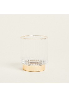 Beauty Home ΚΗΡΟΠΗΓΙΟ ΔΙΑΦΑΝΟ / ΧΡΥΣΟ Ø7×8,2cm