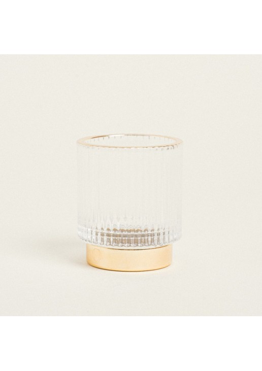 Beauty Home ΚΗΡΟΠΗΓΙΟ ΔΙΑΦΑΝΟ / ΧΡΥΣΟ Ø7×8,2cm