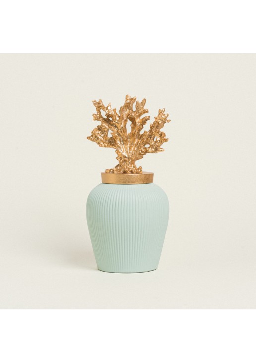 Beauty Home ΒΑΖΟ ΜΕΝΤΑ ΜΕ ΚΑΠΑΚΙ ΧΡΥΣΟ ΚΟΡΑΛΙ 35 cm