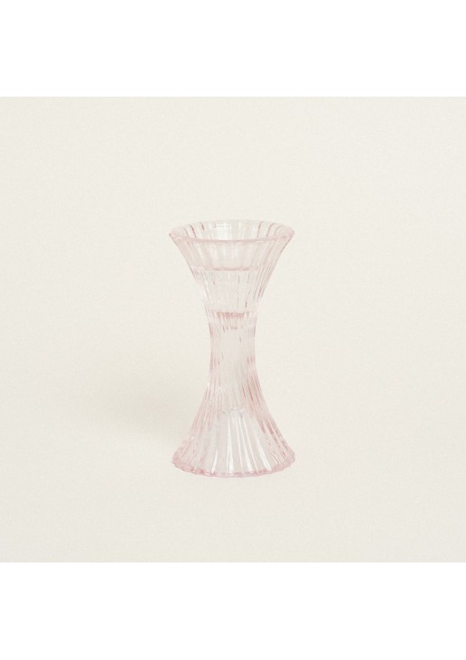 Beauty Home ΚΗΡΟΠΗΓΙΟ ΓΥΑΛΙΝΟ ΑΠΑΛΟ ΡΟΖ 7 x 14 cm