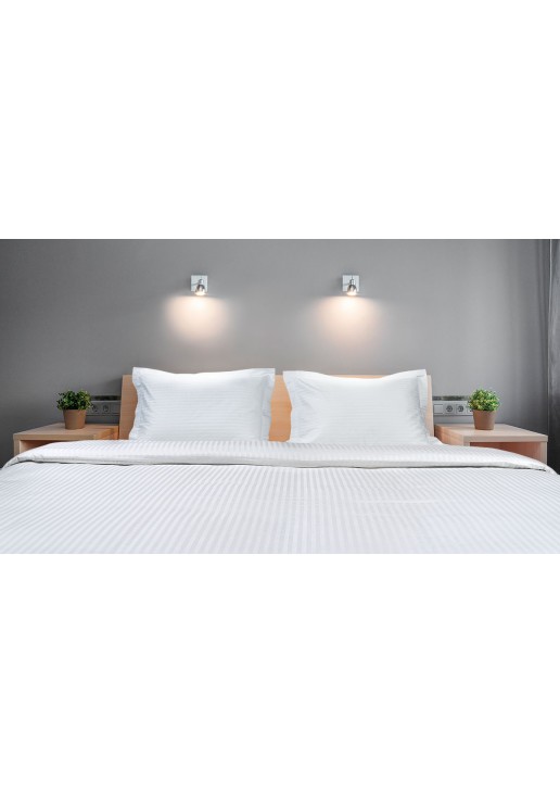 Beauty Home Παπλωματοθήκη ξενοδοχείου μονή Ribbon Art Ε1236 230TC Satin Stripe Percal Pennie 70%Cot-30%Pol 170x245 Λευκό