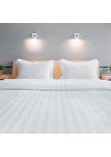 Beauty Home Παπλωματοθήκη King Size ξενοδοχείου Silky Percal Pennie Art Ε1027 250TC Satin Stripe 100% Cotton Λευκό 270x250+30