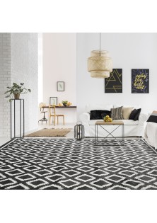 Beauty Home Πατάκι Vibe Art 9577 67x150 Stone White Ανθρακί Λευκό