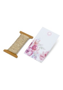 Beauty Home 12 ΕΤΙΚΕΤΕΣ ΦΛΟΡΑΛ ΜΕ ΚΟΡΔΟΝΙ 4.5X7.5CM