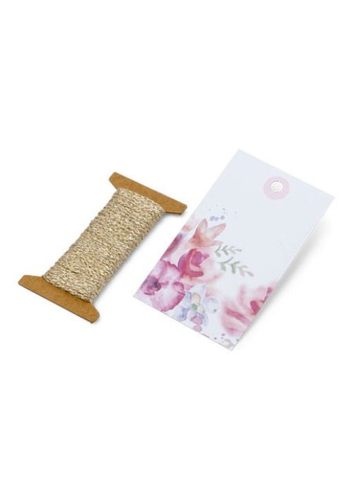 Beauty Home 12 ΕΤΙΚΕΤΕΣ ΦΛΟΡΑΛ ΜΕ ΚΟΡΔΟΝΙ 4.5X7.5CM