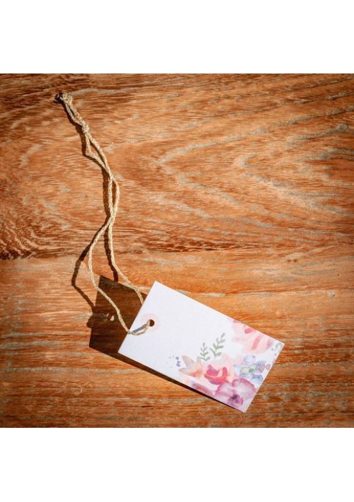 Beauty Home 12 ΕΤΙΚΕΤΕΣ ΦΛΟΡΑΛ ΜΕ ΚΟΡΔΟΝΙ 4.5X7.5CM
