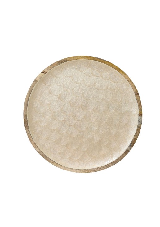 Beauty Home Διακοσμητικός Δίσκος από Ξύλο Μάνγκο 48 cm