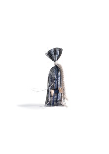 Beauty Home ΠΟΥΓΚΙ 6 x 19 cm ΜΠΛΕ ΚΑΡΩ ΓΡΑΜΜΕΣ
