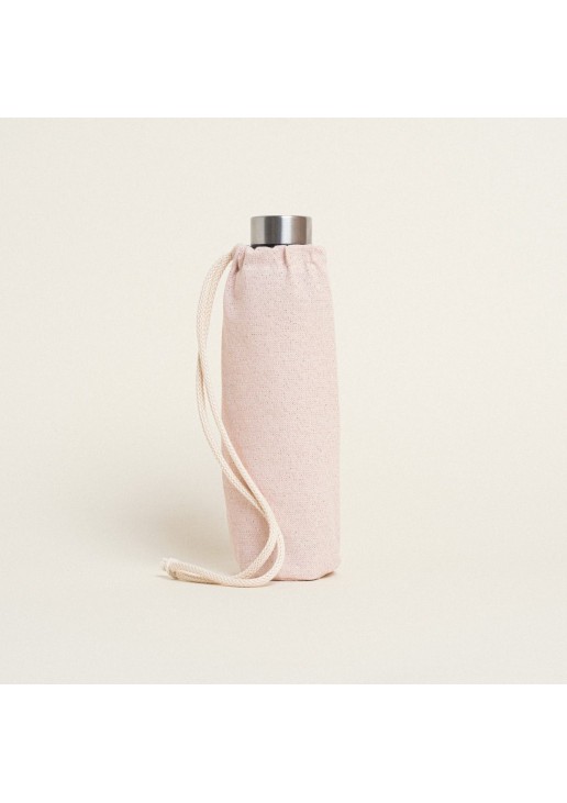 Beauty Home ΘΗΚΗ ΓΙΑ ΜΠΟΥΚΑΛΙ ΜΕ ΚΟΡΔΟΝΙ 22 x 12 cm ΡΟΖ ΧΡΥΣΟ LUREX