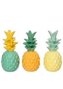 Beauty Home Δίχρωμος Ανανάς από Πορσελάνη 7.7 x 17 cm Βεραμάν