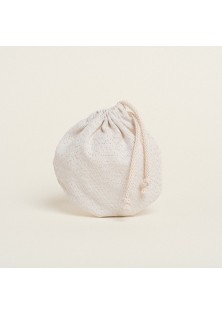 Beauty Home ΠΟΥΓΚΙ ΟΒΑΛ ΜΕ ΚΟΡΔΟΝΙ 13 x 14 cm ΕΚΡΟΥ ΧΡΥΣΟ LUREX