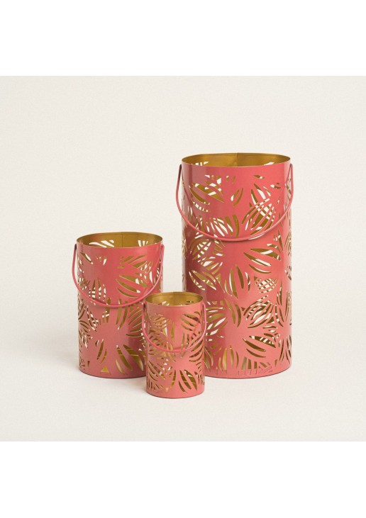 Beauty Home ΜΕΤΑΛΛΙΚΑ ΦΑΝΑΡΙΑ ΚΟΡΑΛΙ ΣΕΤ 3 ΤΜΧ