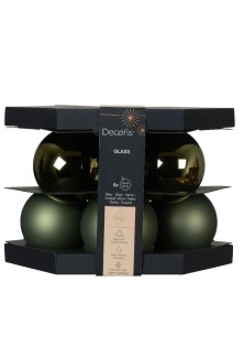 Beauty Home ΓΥΑΛΙΝΕΣ ΜΠΑΛΕΣ ΛΑΔΙ 8 CM ΣΕΤ 8 ΤΜΧ
