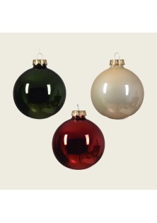 Beauty Home ΓΥΑΛΙΝΕΣ ΜΠΑΛΕΣ 3 ΧΡΩΜΑΤΑ 8 cm ΣΕΤ 16 ΤΜΧ