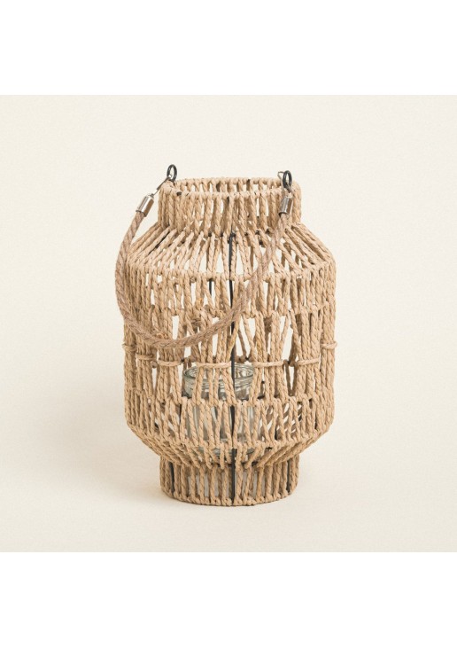 Beauty Home ΦΑΝΑΡΙ ΧΕΙΡΟΠΟΙΗΤΟ ΜΕ ΚΟΡΔΟΝΙ 31 x 19 cm