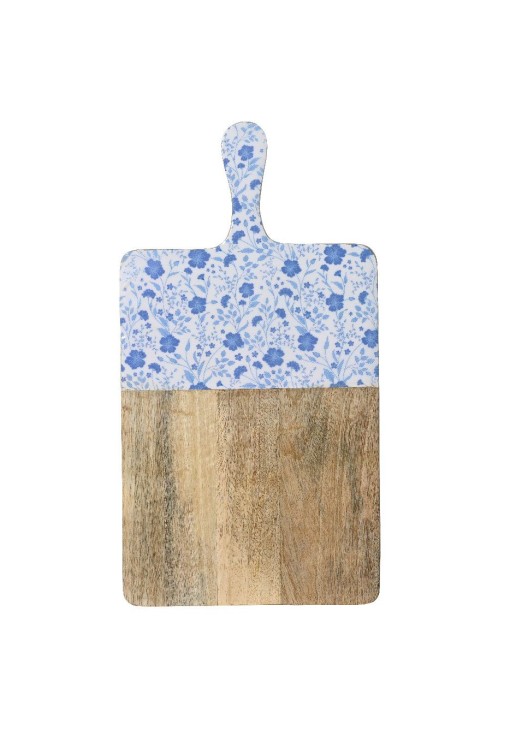 Beauty Home Επιφάνια Κοπής από Ξύλο Μάνγκο με Λουλούδια 46cm x 25cm