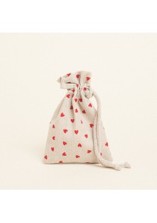 Beauty Home ΠΟΥΓΚΙ ΜΕ ΚΟΡΔΟΝΙ 12 x 17 cm ΜΙΚΡΕΣ ΚΟΚΚΙΝΕΣ ΚΑΡΔΙΕΣ