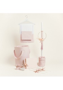 Beauty Home ΣΕΤ ΒΑΠΤΙΣΗΣ ΣΤΕΦΑΝΙ ΡΟΖ-ΧΡΥΣΟ ΜΕ ΑΠΟΞΗΡΑΜΕΝΑ