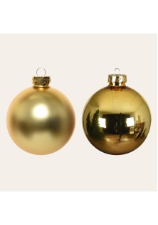 Beauty Home ΓΥΑΛΙΝΕΣ ΜΠΑΛΕΣ ΧΡΥΣΕΣ 3,5 CM ΣΕΤ 16 ΤΜΧ