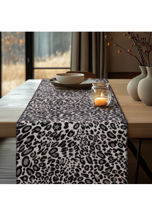 Beauty Home ΡΑΝΝΕΡ ΖΑΚΑΡ ΜΕ ΣΕΝΙΛ ΑΣΠΡΟ ΜΑΥΡΟ ΛΕΟΠΑΡ 32 cm x 2.5 m