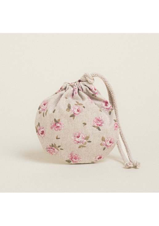 Beauty Home ΠΟΥΓΚΙ ΟΒΑΛ ΜΕ ΚΟΡΔΟΝΙ 13 x 14 cm ΜΙΝΙ ΦΛΟΡΑΛ ΜΠΕΖ