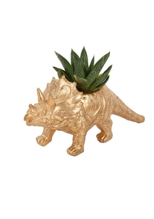 Beauty Home Βάζο Χρυσό Τρικεράτοπας 10 x 21 x 6,5 CM