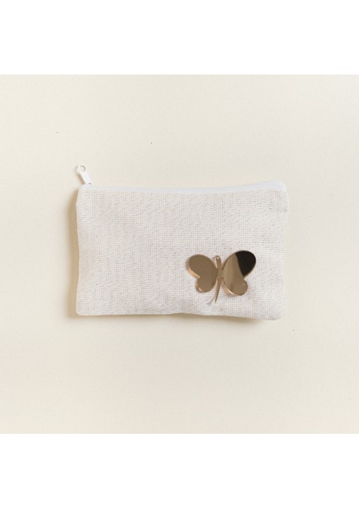 Beauty Home ΠΟΡΤΟΦΟΛΑΚΙ 9 x 16 cm ΕΚΡΟΥ ΧΡΥΣΟ LUREX