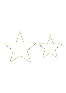 Beauty Home ΜΕΤΑΛΛΙΚΑ ΑΣΤΕΡΙΑ ΣΕΤ 2 ΤΕΜ 20 Κ 28 CM