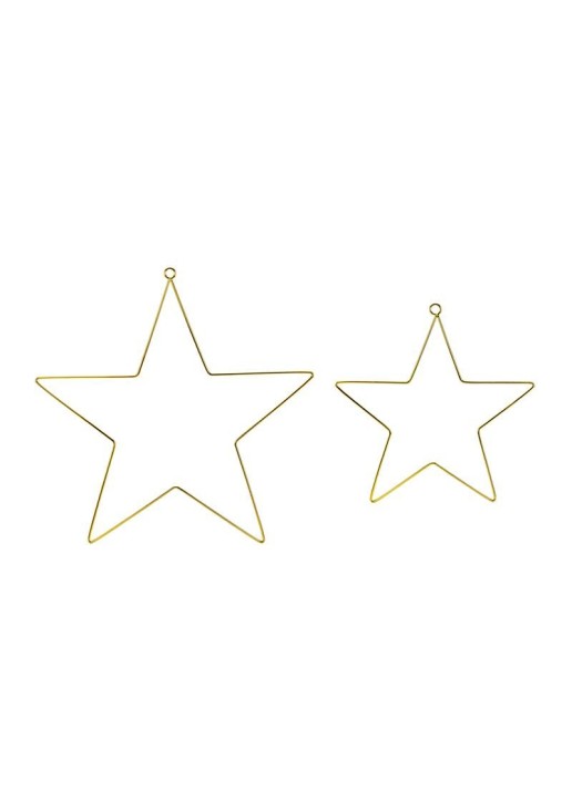 Beauty Home ΜΕΤΑΛΛΙΚΑ ΑΣΤΕΡΙΑ ΣΕΤ 2 ΤΕΜ 20 Κ 28 CM