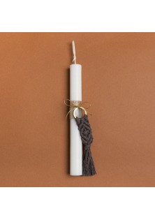 Beauty Home ΛΑΜΠΑΔΑ 25cm ΜΑΚΡΑΜΕ ΜΠΡΕΛΟΚ ΓΚΡΙ ΜΕ ΦΙΟΓΚΟ ΣΕ ΣΥΣΚΕΥΑΣΙΑ ΔΩΡΟΥ